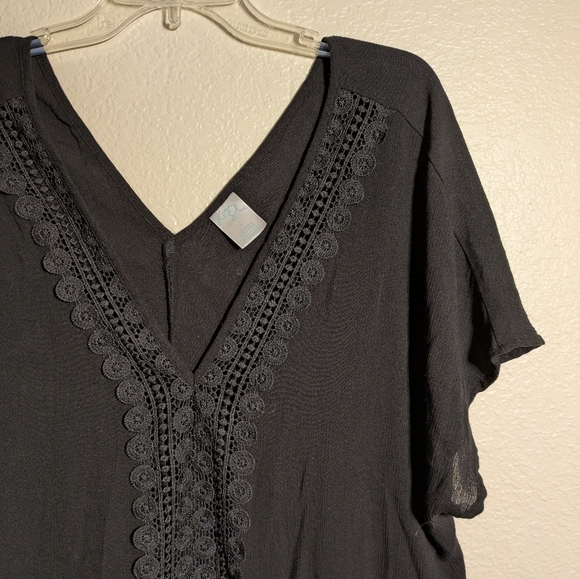 Kona Sol Elegant Black Swim Cover-Up Size Large Pre-owned - Picture 4 of 7